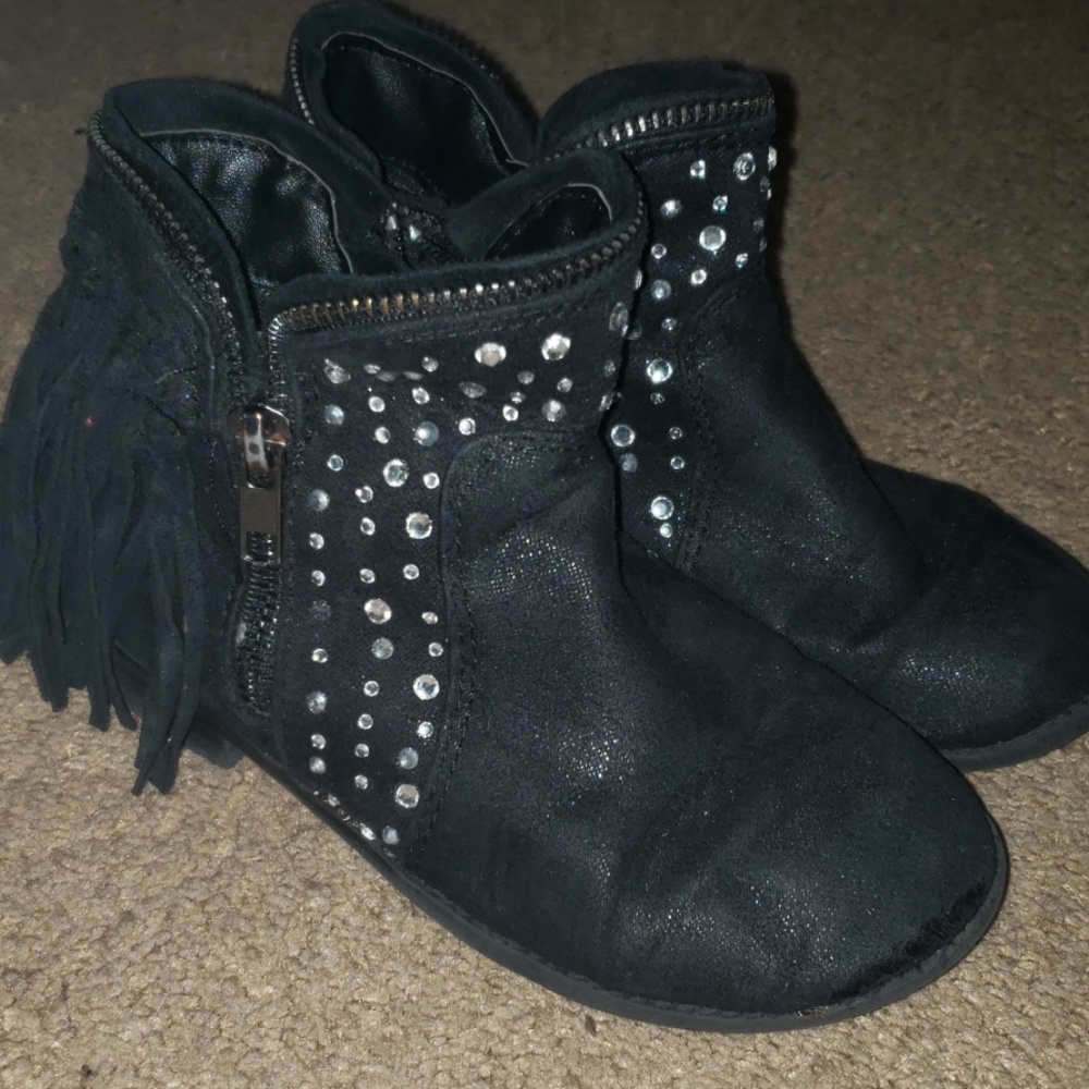 Black studded Justice Booties sz 12